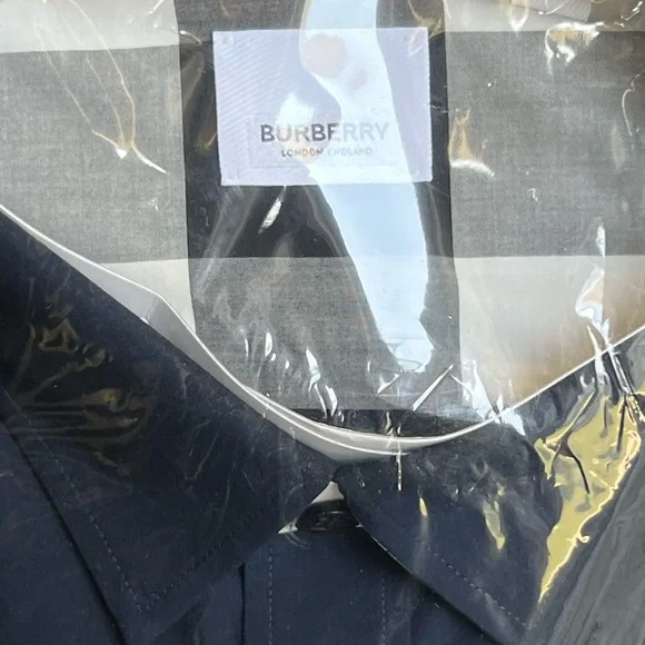 BURBERRY Check Stretch Poplin Shirt Size M